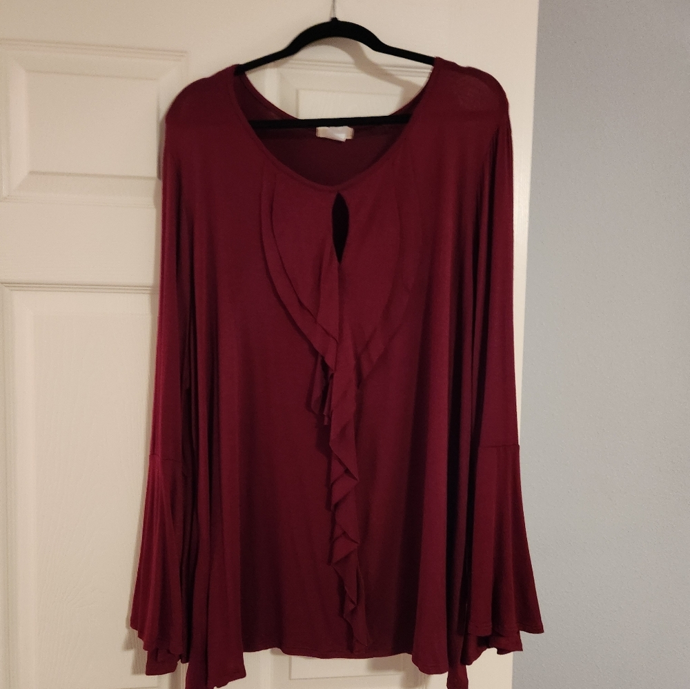 Soft, stretchy, 3X, burgundy